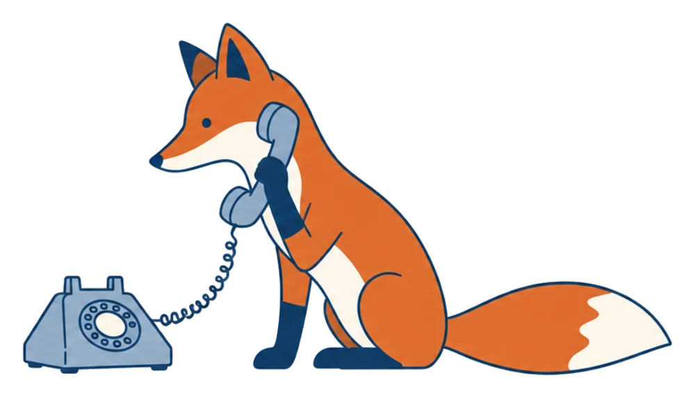 Scout on a desk telephone, listening to a stakeholder.